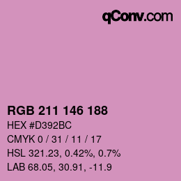 Code couleur: RGB 211 146 188 | qconv.com