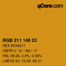 カラーコード: RGB 211 146 23 | qconv.com