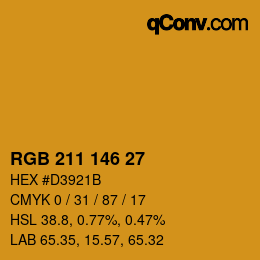 カラーコード: RGB 211 146 27 | qconv.com