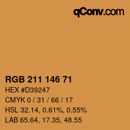 Farbcode: RGB 211 146 71 | qconv.com