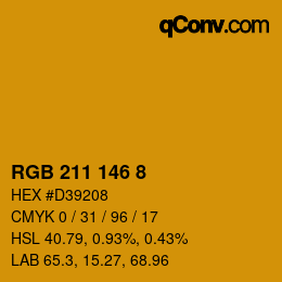カラーコード: RGB 211 146 8 | qconv.com