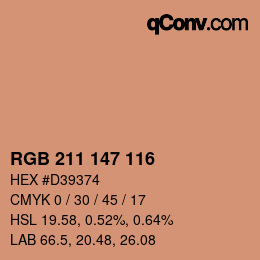 颜色代码: RGB 211 147 116 | qconv.com