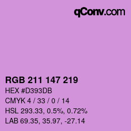Color code: RGB 211 147 219 | qconv.com