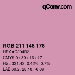 Color code: RGB 211 148 178 | qconv.com