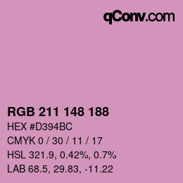 Color code: RGB 211 148 188 | qconv.com