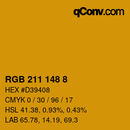 カラーコード: RGB 211 148 8 | qconv.com