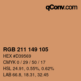 颜色代码: RGB 211 149 105 | qconv.com