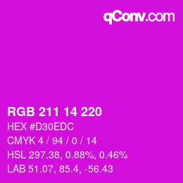 カラーコード: RGB 211 14 220 | qconv.com
