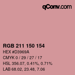 カラーコード: RGB 211 150 154 | qconv.com