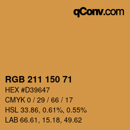 颜色代码: RGB 211 150 71 | qconv.com