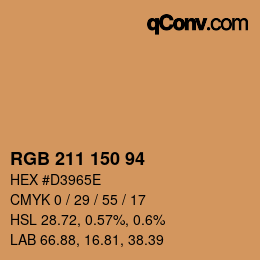 Color code: RGB 211 150 94 | qconv.com