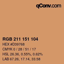 Color code: RGB 211 151 104 | qconv.com