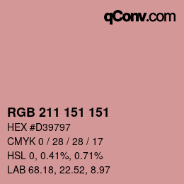 カラーコード: RGB 211 151 151 | qconv.com
