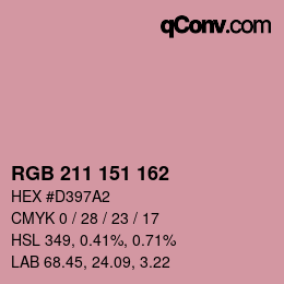 颜色代码: RGB 211 151 162 | qconv.com