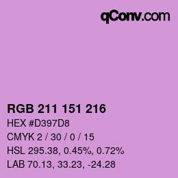 Color code: RGB 211 151 216 | qconv.com