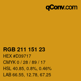 カラーコード: RGB 211 151 23 | qconv.com