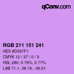 Color code: RGB 211 151 241 | qconv.com