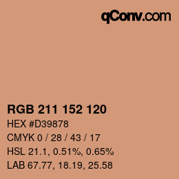 颜色代码: RGB 211 152 120 | qconv.com