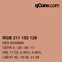 カラーコード: RGB 211 152 128 | qconv.com