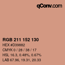 Color code: RGB 211 152 130 | qconv.com
