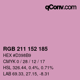カラーコード: RGB 211 152 185 | qconv.com