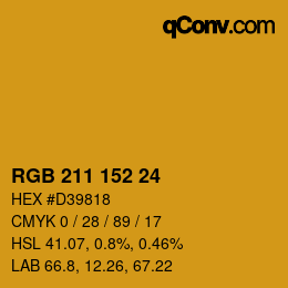 颜色代码: RGB 211 152 24 | qconv.com