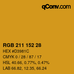 カラーコード: RGB 211 152 28 | qconv.com