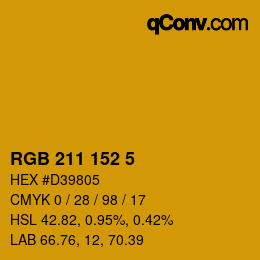 カラーコード: RGB 211 152 5 | qconv.com