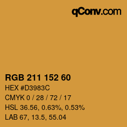 颜色代码: RGB 211 152 60 | qconv.com