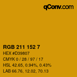 Color code: RGB 211 152 7 | qconv.com