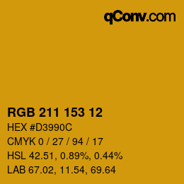 Color code: RGB 211 153 12 | qconv.com