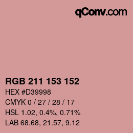 Color code: RGB 211 153 152 | qconv.com