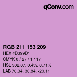 Color code: RGB 211 153 209 | qconv.com