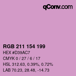 Color code: RGB 211 154 199 | qconv.com