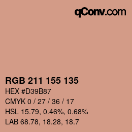 カラーコード: RGB 211 155 135 | qconv.com