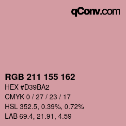 Color code: RGB 211 155 162 | qconv.com
