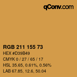 Color code: RGB 211 155 73 | qconv.com