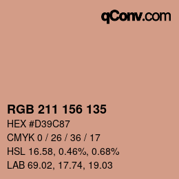 Color code: RGB 211 156 135 | qconv.com