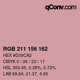 颜色代码: RGB 211 156 162 | qconv.com