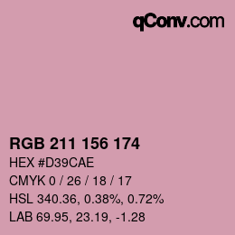 颜色代码: RGB 211 156 174 | qconv.com