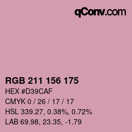 Código de color: RGB 211 156 175 | qconv.com