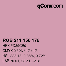 颜色代码: RGB 211 156 176 | qconv.com