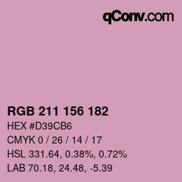 Code couleur: RGB 211 156 182 | qconv.com