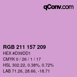Color code: RGB 211 157 209 | qconv.com