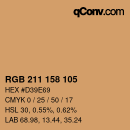 Color code: RGB 211 158 105 | qconv.com