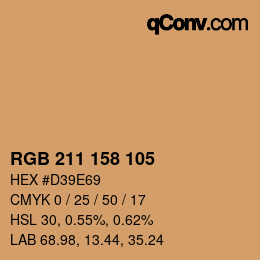 カラーコード: RGB 211 158 105 | qconv.com