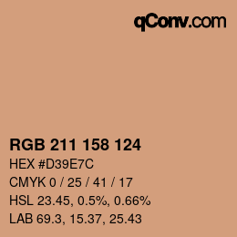 カラーコード: RGB 211 158 124 | qconv.com
