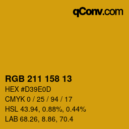 颜色代码: RGB 211 158 13 | qconv.com