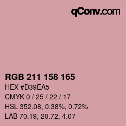 颜色代码: RGB 211 158 165 | qconv.com