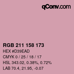 カラーコード: RGB 211 158 173 | qconv.com